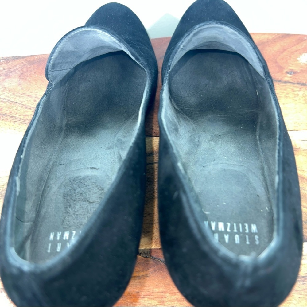Stuart Weitzman Black Suede Wedges Women’s Size 10 Loafers Made in Spain - Picture 6 of 7